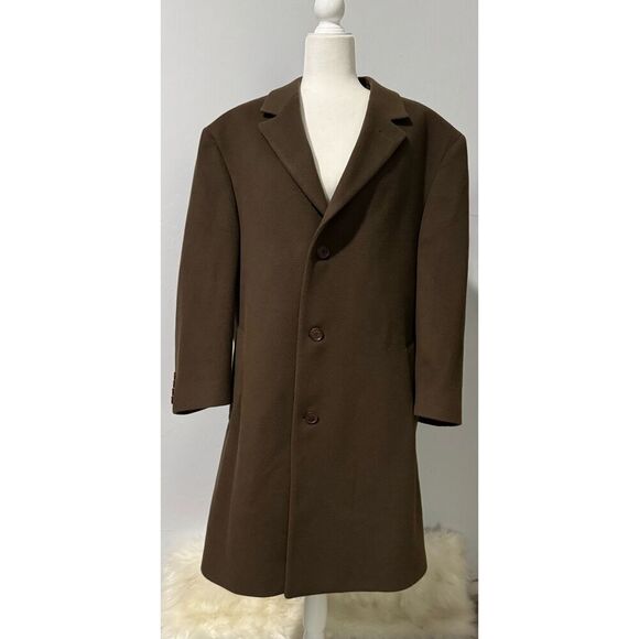 Calvin Klein brown wool and cashmere blend 44R coat button front size L - Picture 8 of 9